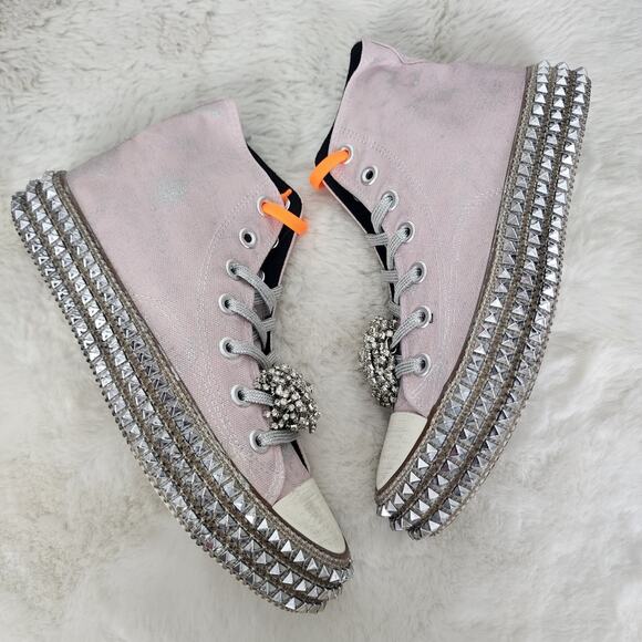 NEW Nan-Ku Couture Free People Cruise Studded Mellow Mauve Pink High-Top Sneaker - Picture 1 of 11